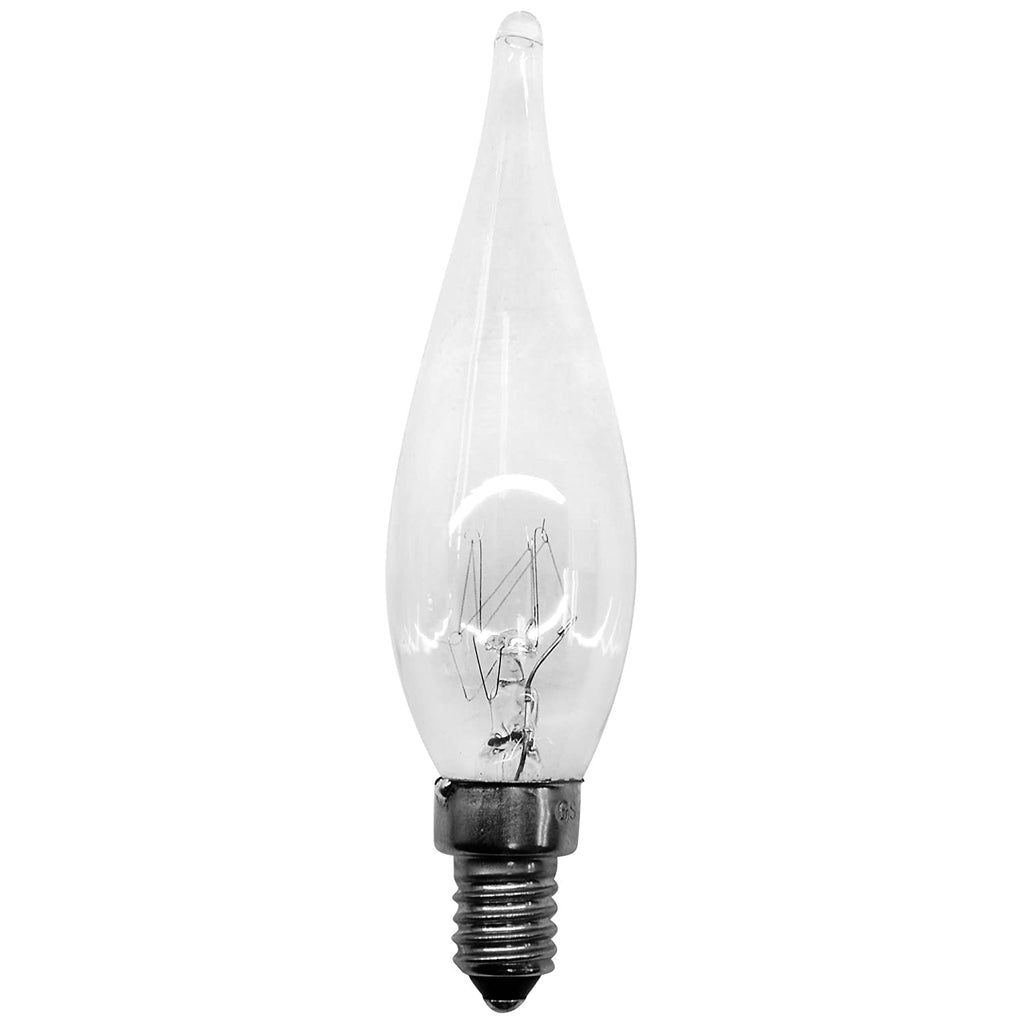 Pointed Tip Candle Bulb 25W E10 - Clear Incandescent Lamps Casell - Casell Lighting