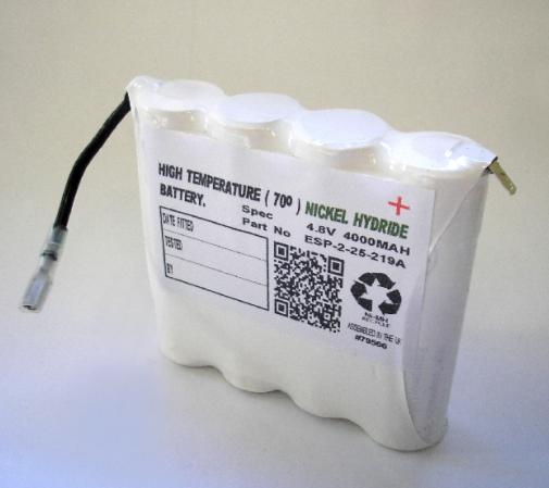 4.8V 4Ah Industrial High Temperature Nickel Hydride Battery with contacts Batteries Casell - Casell Lighting