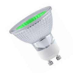 GU10 240v 2w LED 51mm Flood Green LED Light Bulbs Casell - Casell Lighting