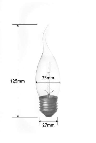 C25ES-CVDE - 240v 25w E27 35mm Clear CDV  Decorative