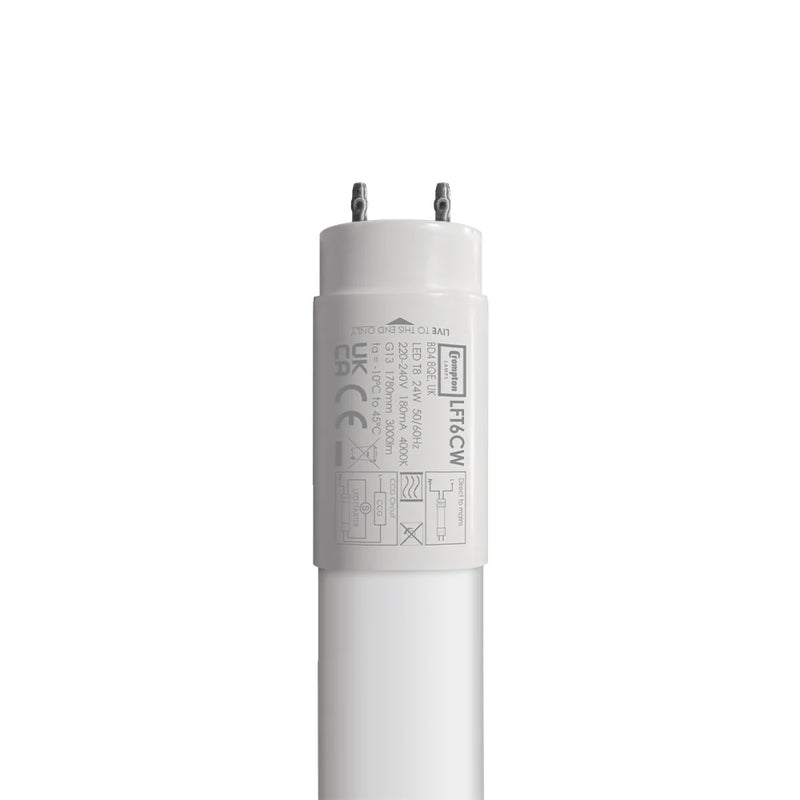 Crompton LFT6CW 6ft 24W T8 G13 4000K Cool White LED Tube - LFT24CW