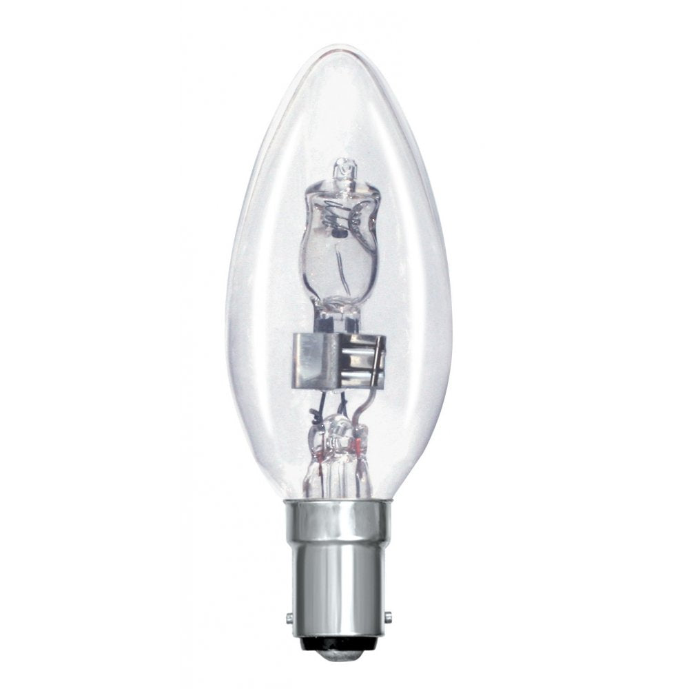 Casell C28SBC-H-CA - Candle 28w Ba15d/SBC 240v Clear Energy Saving Halogen Light Bulb Halogen Energy Savers Casell  - Casell Lighting