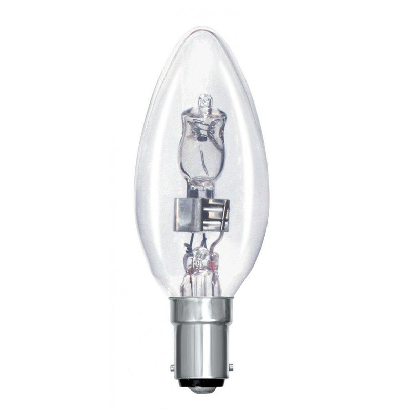 Casell C42SBC-H-CA - Candle 42w Ba15d/SBC 240v Clear Energy Saving Halogen Light Bulb Halogen Energy Savers Casell  - Casell Lighting
