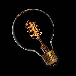 Casell G8040ES-DEC-CA - Vintage Bulb Spiral Filament 240v 40w E27 Globe 80x110mm - Casell Antique Filament Bulbs Casell  - Casell Lighting