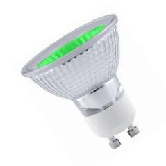 GU10 240v 2w LED  51mm Flood Green LED Light Bulbs Casell  - Casell Lighting