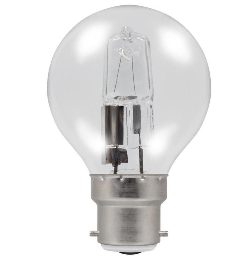 Casell GB18BC-H-CA - Golf Ball 18w Ba22d/BC 240v Clear Energy Saving Halogen Light Bulb Halogen Energy Savers Casell  - Casell Lighting