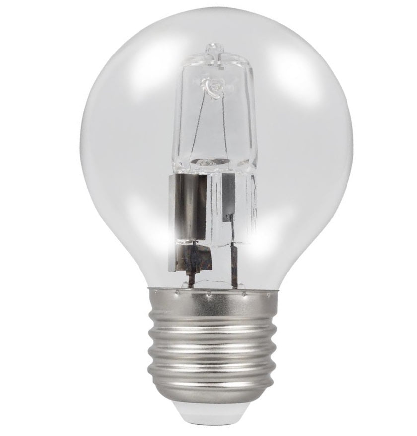 Casell GB28ES-H-CA - Golf Ball 28w E27/ES 240v Clear Energy Saving Halogen Light Bulb - 45mm Halogen Energy Savers Casell  - Casell Lighting